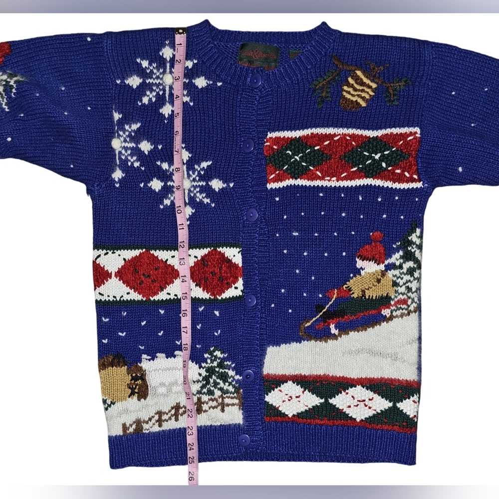 Croft & Barrow Vintage Knitted By Hamd Christmas Winter Cardigan XS EUC - Picture 10 of 13